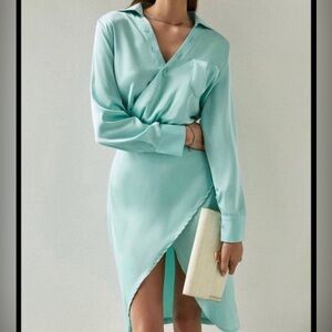 Green collared dress